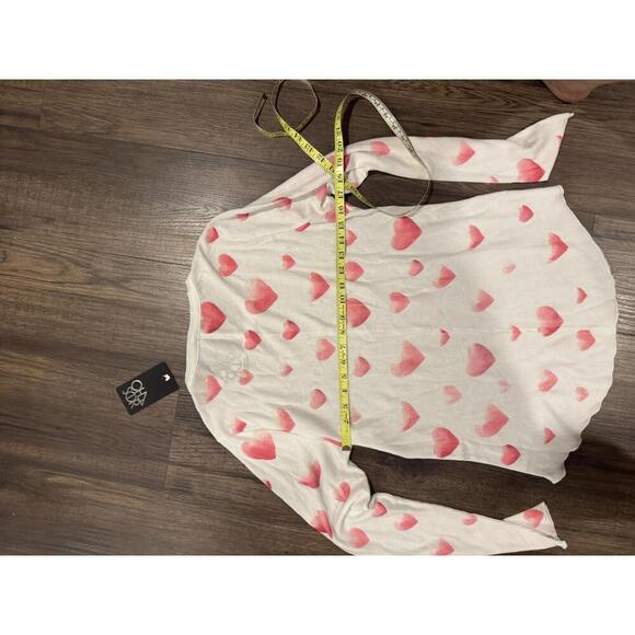 NWT Chaser Heart Print Thermal pullover sz L - Picture 3 of 5